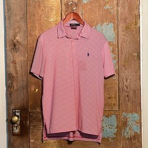 Polo by Ralph Lauren Red and white performance golf shirt